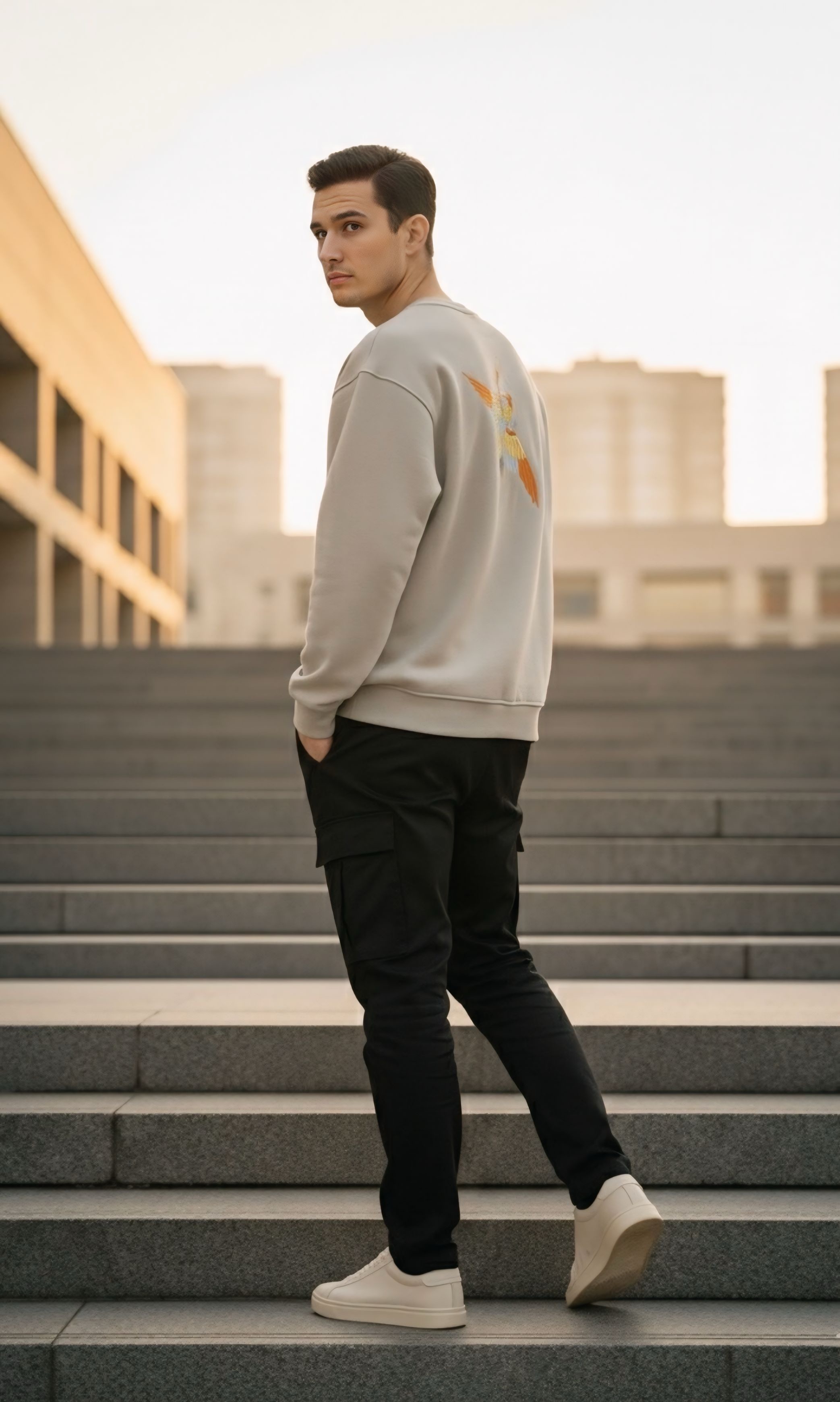 UVOS 3 İplik Şardonsuz Kuş Nakışlı