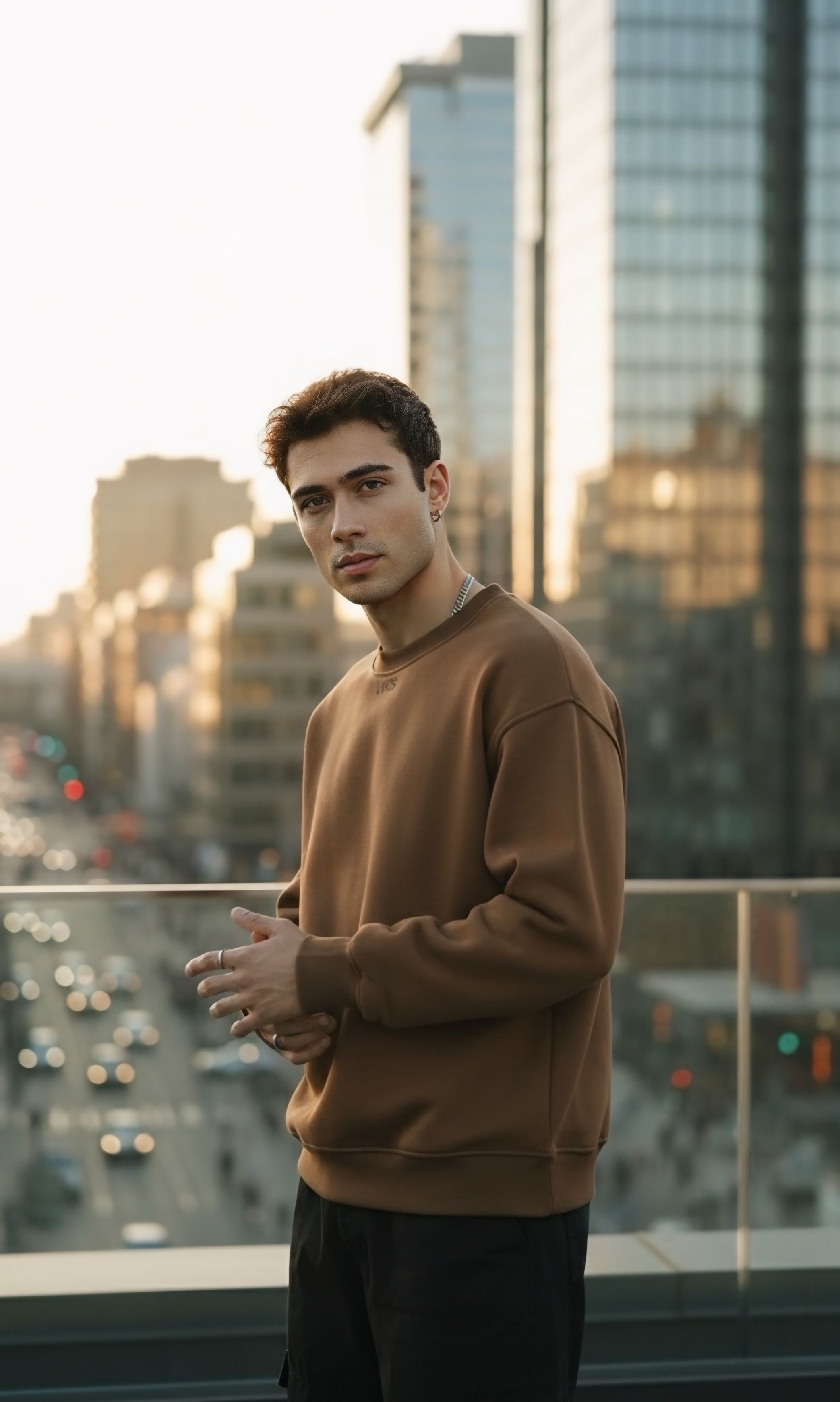 UVOS 3 İplik Şardonsuz Yüz Dokuma  Detaylı Sweatshirt