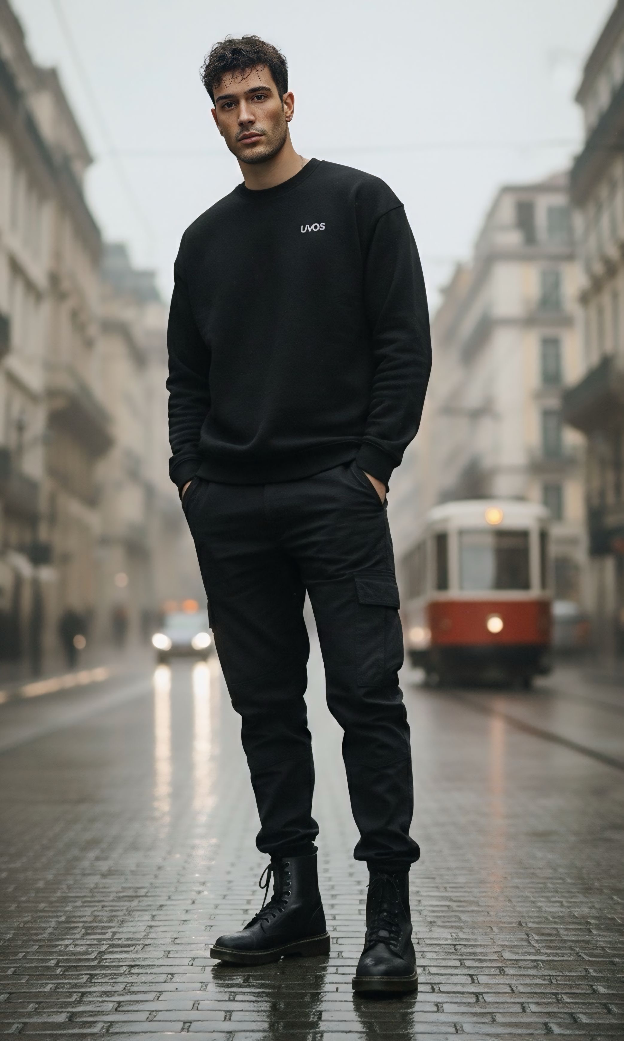 UVOS 3 İp Şardonsuz Nakış Detaylı